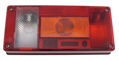 Aspöck Midipoint I Mehrkammerleuchte rechts 220x100x52, mit KZL seitlich + RFL, 5 pol Bajonettanschluss VerglNr: 014000327, 40.239.014