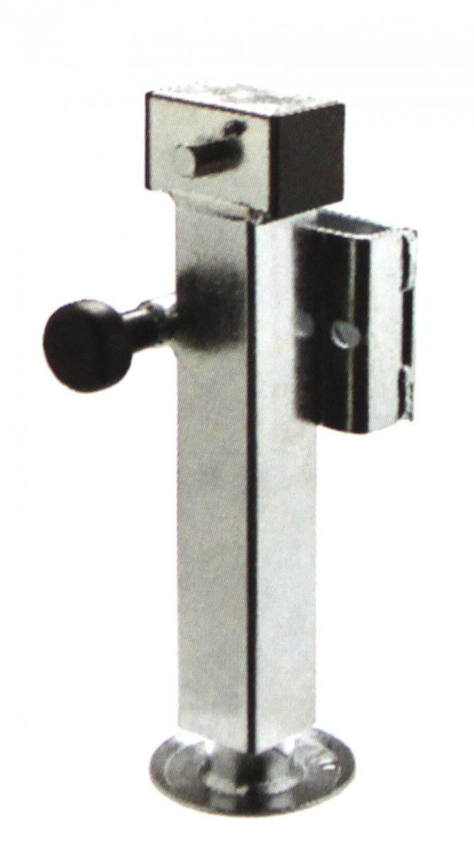 Winterhoff Stützfuss vz., Rohr vkt 60mm schwenkbar, Flanschtiefe 42 mm, Platte 120 x 130 mm, mit Sechskantanschluss 19 x 30 mm, VerglNr: 130220,1860725