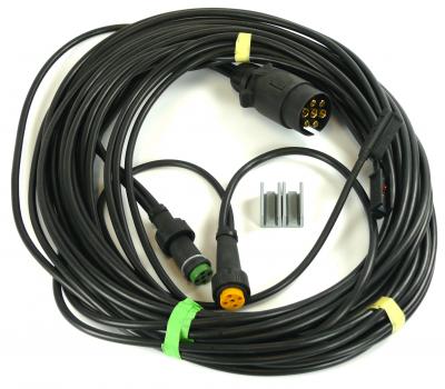 Aspöck Kabelsatz 7-polig 8000 mm 5 pol Bajonett-Anschluss mit Abgang 2x0.5m P&R Verbinder 2pol VerglNr: 581062017