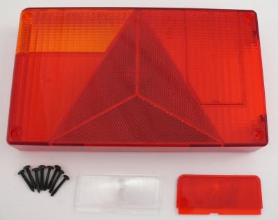 Lichtscheibe Jokon 12 V E/BBS(KN) 595, links 238x138, mit/ohne Kennzeichenfenster + Nebelschlusslicht VerglNr: 014000821, 19.0063.110