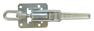 Verschluss verzinkt mit Spannöse und Sicherungstaste, 4-Loch Platte Gr.1, Grifflänge 140 mm