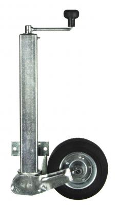 Winterhoff Stützrad vollauto. Vollgummi, Stahlfelge 200 x 60 Rohr Ø 60 mm,  Rohrlänge 470 mm, Stützlast 250 kg, 2-Loch-Flansch VerglNr: 1860667