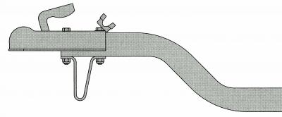 Zugrohr 2500 mm, gekröpft m. Kupplung u. Klemmbock Ø70mm 