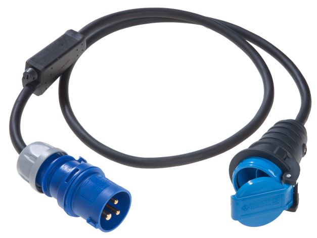 CEE-Adapterleitung 1500 mm, CEE-Steck. 3p/Kupp. Typ 13, EE-Adapterleitung schwarz, 1,5 m, VerglNr: 00591