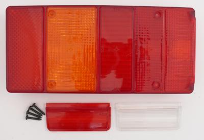 Lichtscheibe Jokon BBS(K) 2029 links+rechts zu Schlussleuchte 102029102, 225x105x50, mit/ohne Kennzeichenfenster VerglNr: 014000842, 19.0057.011, 10.0057.011