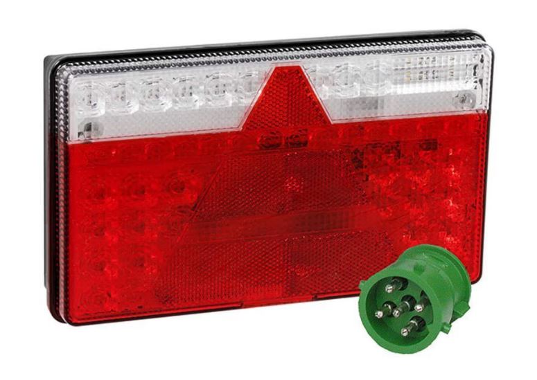 Aspöck MultiLED rechts, 12/24 V, Ausführung hoch, Kabel 0.5 m, 5-polig Bajonett, mit Dreieckrückstrahler, mit RFS, ohne NSL und KZL