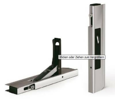 Aluverschluss mit Anschlag 350 mm links