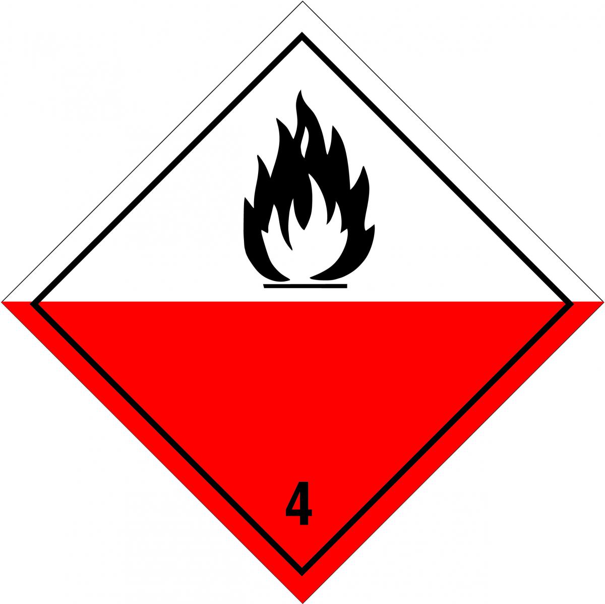 Gefahrzettel Klasse 4.2 Klebefolie 100 x 100 mm 