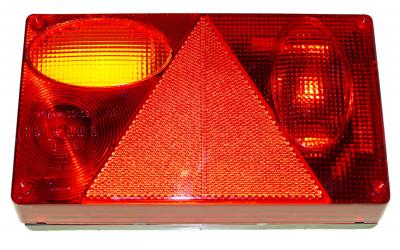 Schlussleuchte links SIM BBSKN 239x139x55, mit KZL seitl.+ NSL, mit Gummitülle, VerglNr: 40.233.011