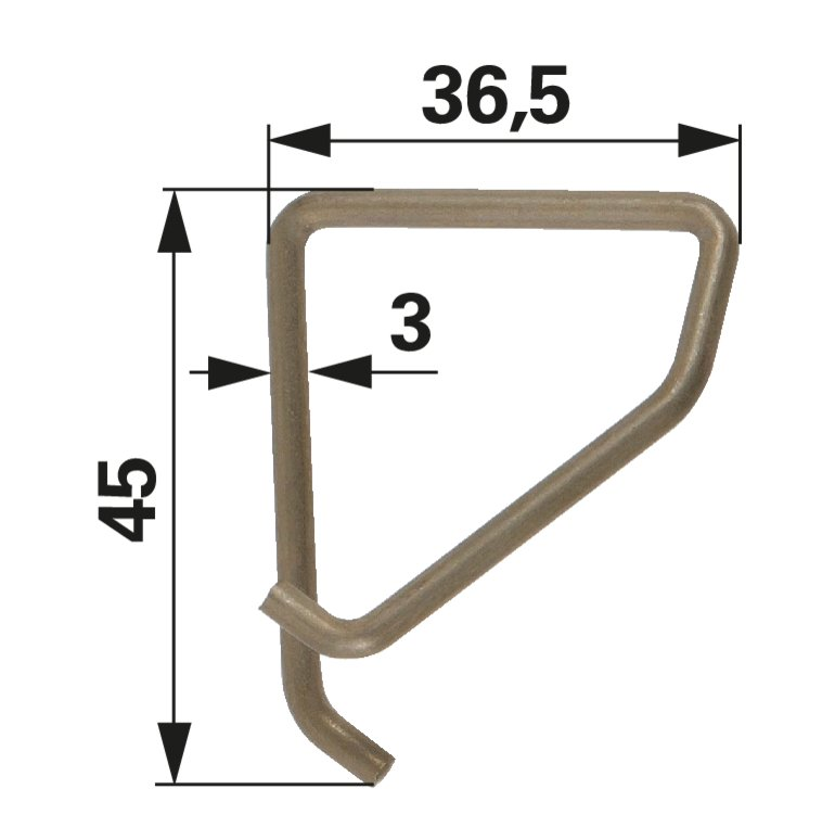 Ersatzfeder links Länge: 45mm, Breite: 36mm, passend zu Pendelverschluss VerglNr: 008000128