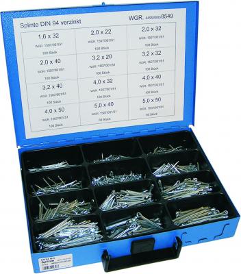 Sortimentskasten Splinte 12 Abmessungen, 1,6 -5 mm 