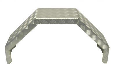 Einachs-Kotflügel aus Alu-Quintettblech B200 L1220 S750 H350