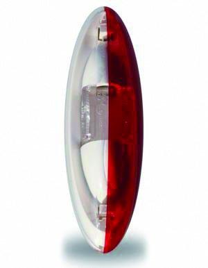 Umrissleuchte Jokon rot/weiss 12-24 Volt SPL 2010 124x39x32, Lochabstand 83mm VerglNr: 12.0013.060