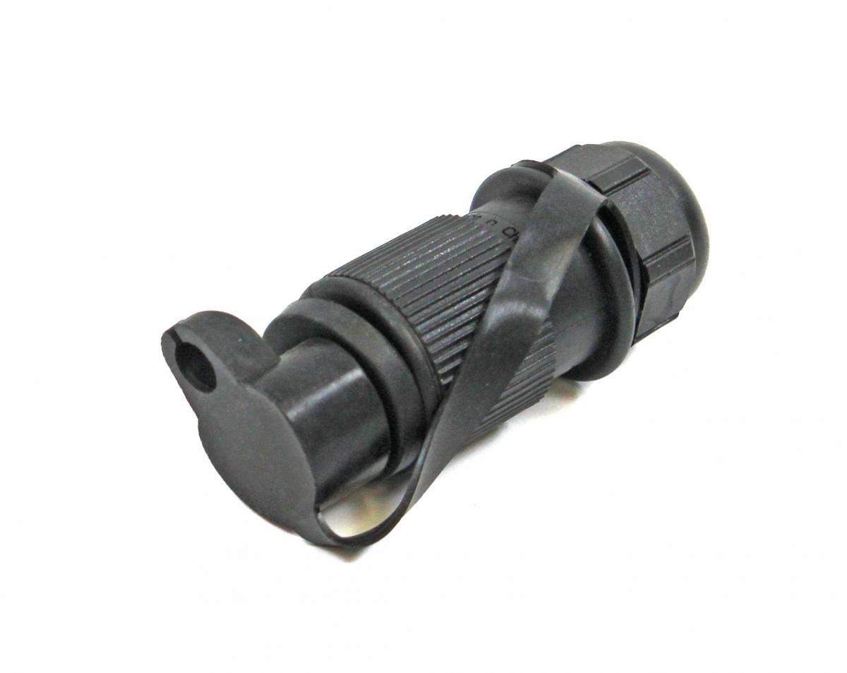 Stecker  3-pol. Kunststoff mit Gummitülle