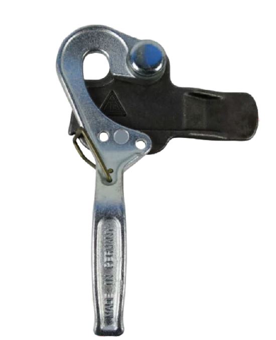 Pendelverschluss rechts mit Anschweissplatte lang, roh mit Federsicherung