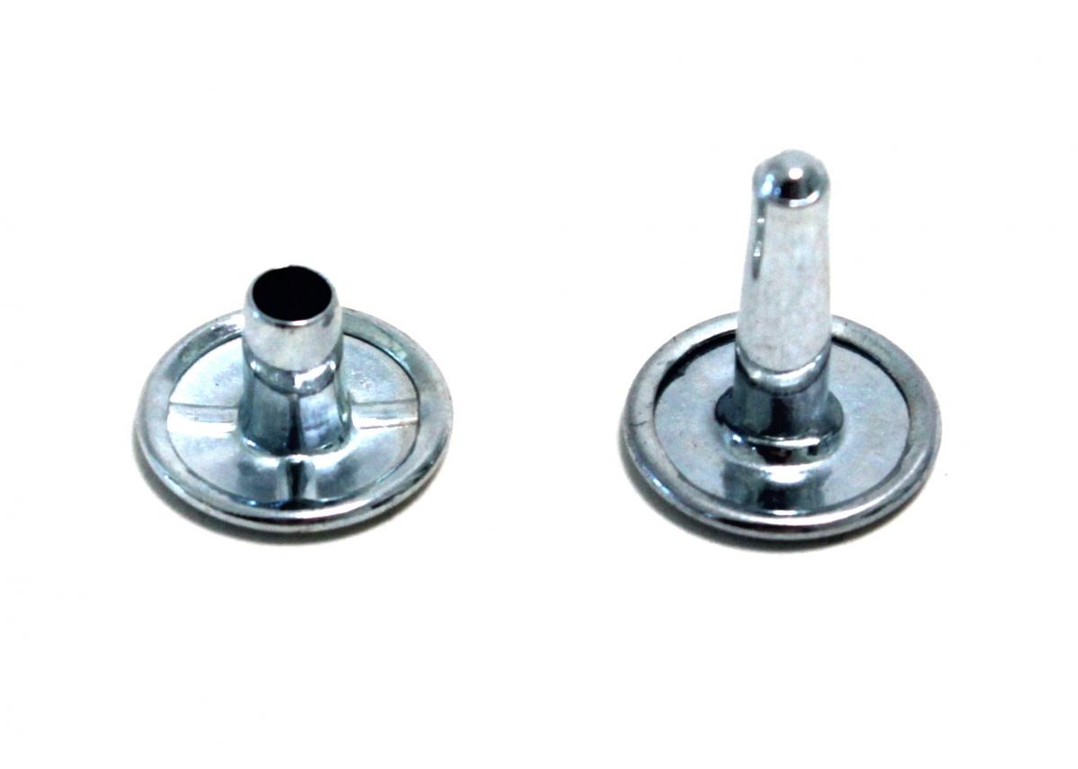 Hohlniet Doppel-Calott, verz., l 15 mm, id 3,5 mm, ad 13 mm 