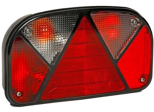 Aspöck Multipoint II, Mehrfunktionsleuchte rechts, 240x140x52, ohne KZL + NSL, 5 pol Bajonettanschluss, VerglNr: 014000316