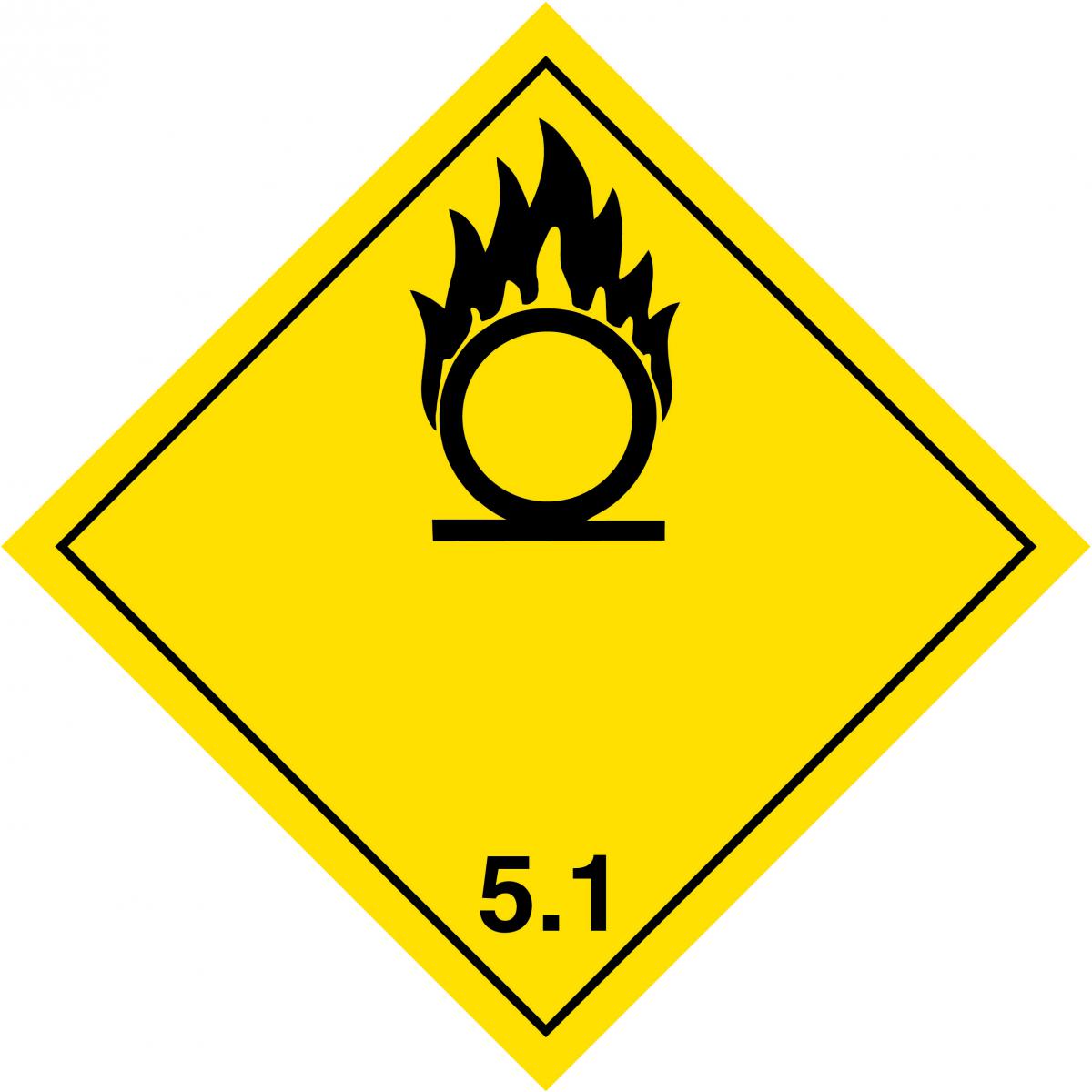 Gefahrzettel Klasse 5.1 Alutafel 300x300mm 