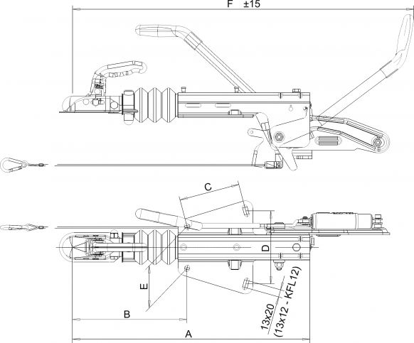 KNOTT Auflaufeinrichtung V, KF 30-E, ohne Stützradkonsole 1600-3000 kg VerglNr: 203855.001