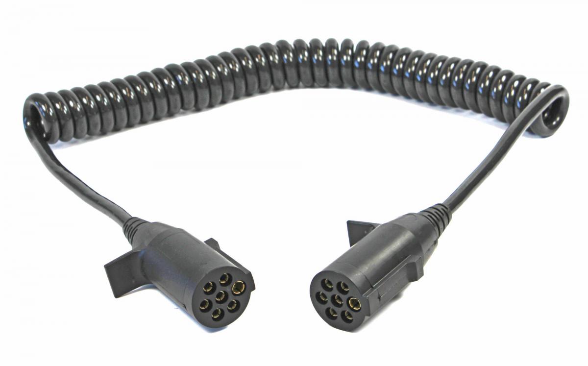 Spiralkabel 24 V, 4,0 m 2 x 7 pol.  N Stecker 