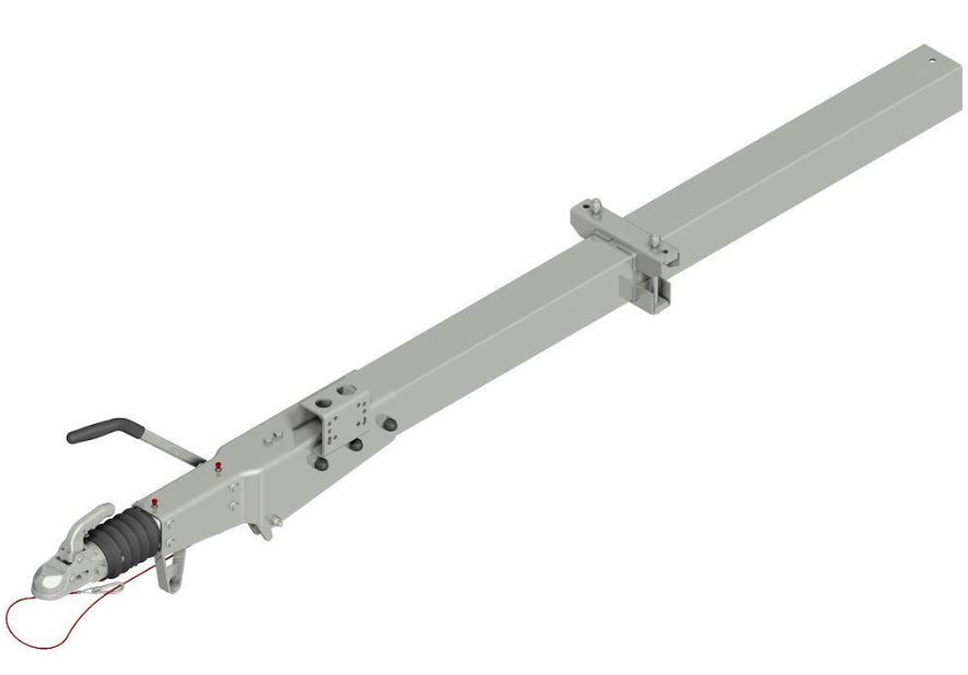 KNOTT Auflaufeinrichtung KRVD 35, mit 4-kt. Deichselrohr gerade 120x120x5, 2700-3500 kg Gesamtlänge: 2741 mm VerglNr: 205969.001