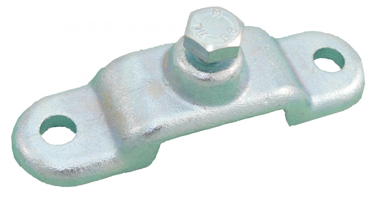 Rungenhalter für Flacheisen verzinkt 10 x 40 mm mit Stellschraube 10 x 25 mm