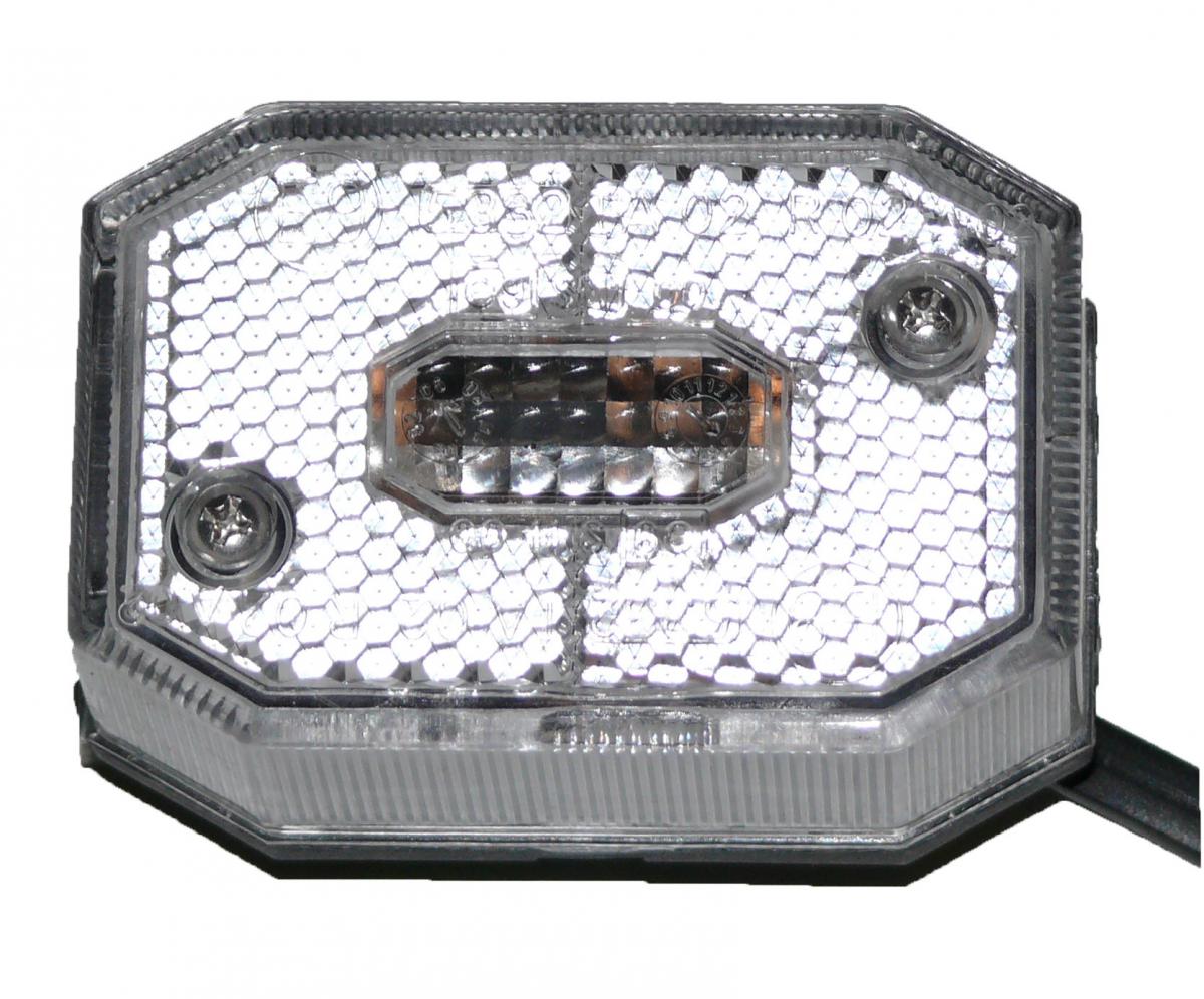 Aspöck Flexipoint I Positionsleuchte weiss mit Rückstrahler konventionell, 0.5m DC Kabel, 65x44x28 VerglNr: 316509027