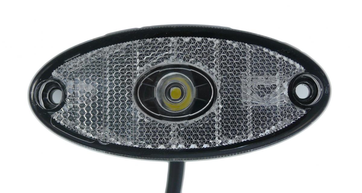 Aspöck Flatpoint II Positionsleuchte weiss LED, 102x46x15, Lochabstand 85mm, 1.0m DC-Kabel VerglNr: 31-6909-007