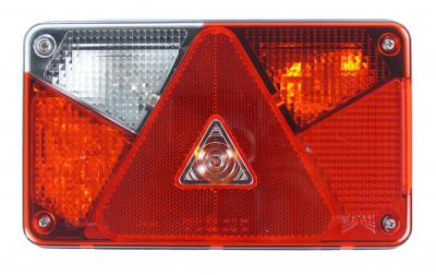 Aspöck Multipoint V LED Hybrid, 5 polig Mehrfunktionsleuchte links 238x140x55, KZL seitlich, NSL, 5 pol Bajonettanschluss