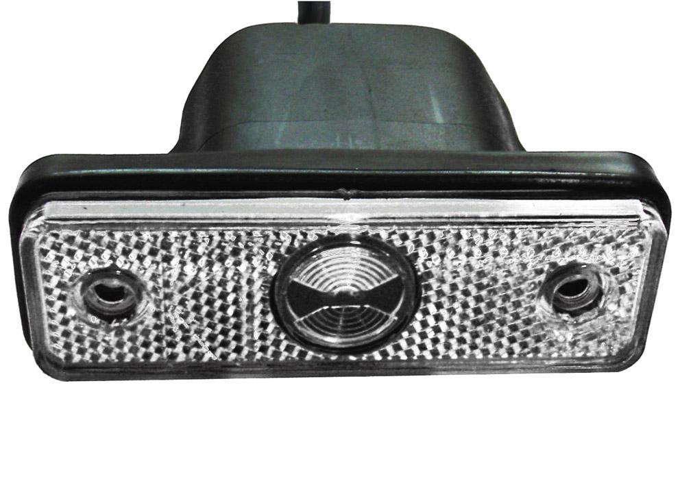 Aspöck Sidepoint I Positionsleuchte konventionell weiss, 0.5m DC Kabel mit Anbauhalter gerade