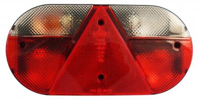 Schlussleuchte Jokon links 12 Volt, BBSKWN 610, Dreieck RS 286x138x60, KZL, RFL, NSL, 6 pol Bajonettansschluss VerglNr: 10.2050.130