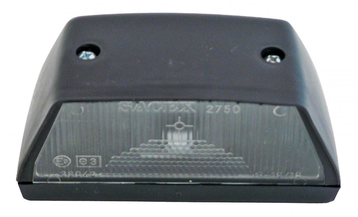 Kennzeichenleuchte Sacex, 115 x 55 x 50 mm, Lochabstand 72 mm, mit Gummitülle