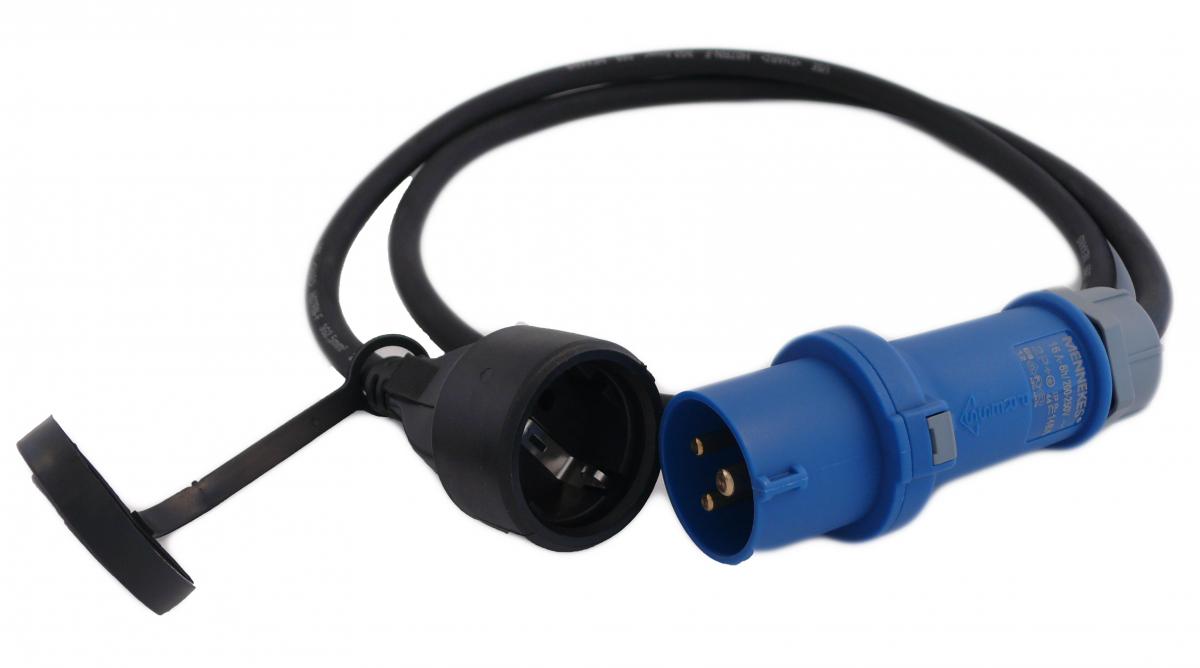 CEE-Adapterkabel 1500 mm CEE Stecker/Schukokupplung 