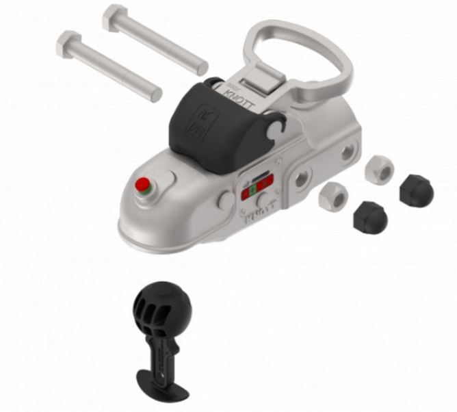 Knott Kugelkupplung AV35 kpl., für KR35-D, Zugrohr Ø 60 mm, Bohrung:  horizontal Ø 14.5, Lochabstand 54, Gesamtgewicht 3500 kg, Stützlast 350 kg, Guss, VerglNr: 206045.001, 203001.001, 203001001