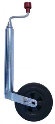ALKO Stützrad vz. Vollgummi Kunststofffelge 200 x 50 mit Bremse, Rohr Ø 48 mm, Rohrlänge: 370 mm, Stützlast: 150 kg VerglNr: 1224351