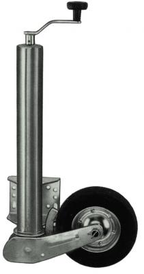 Stützrad vz., vollautomatisch Vollgummi, Stahlfelge 200 x 60 Rohr Ø 60 mm, Rohrlänge: 470 mm, Stützlast: 250 kg, Flansch variabel VerglNr: 130101