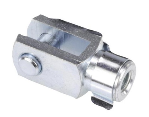 Gabelkopf mit ES-Bolzen, verzinkt, M10 x 20 mm, A: BolzenØ 10 mm, B: Länge 40 mm, C: Innenmass 10 mm, E: 20 mm VerglNr: 212758