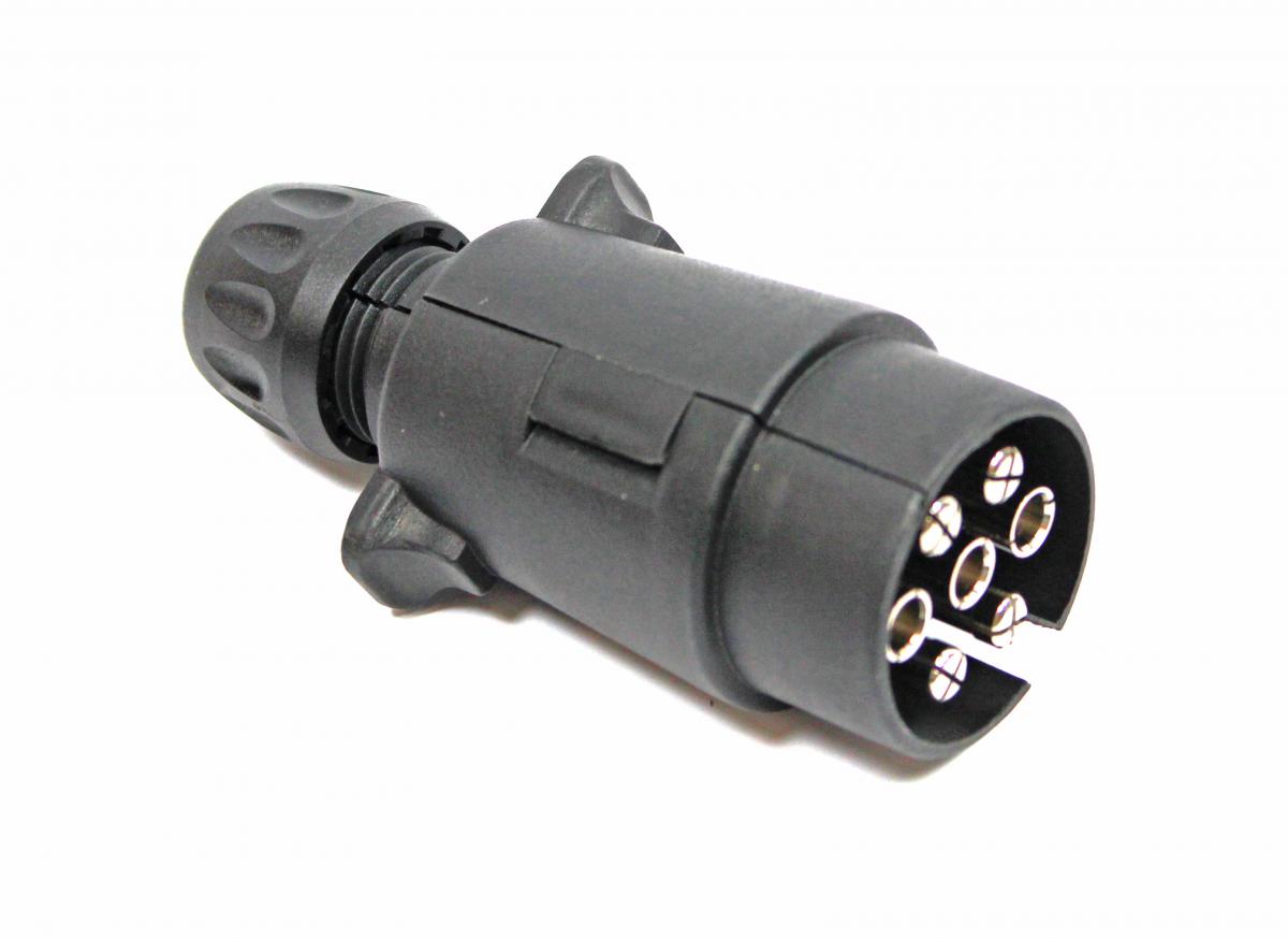 Stecker,7polig,1xKabeleingang Flachsteckanschluß, PVC, 12V VerglNr: 014000105