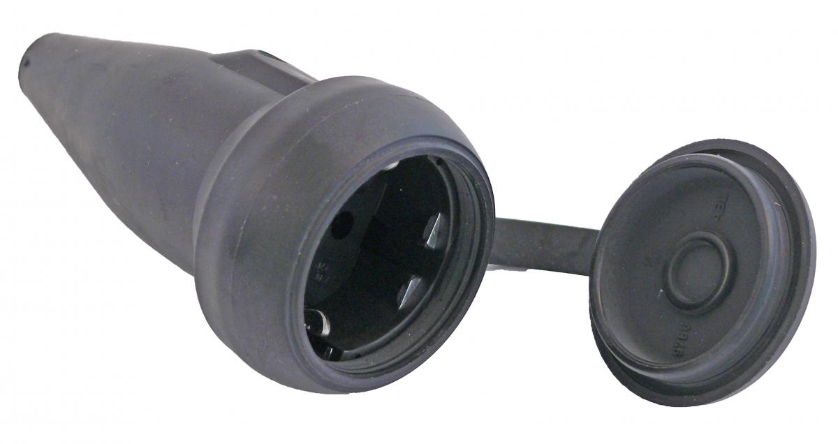 Schuko Kupplung 230V Vollgummi 