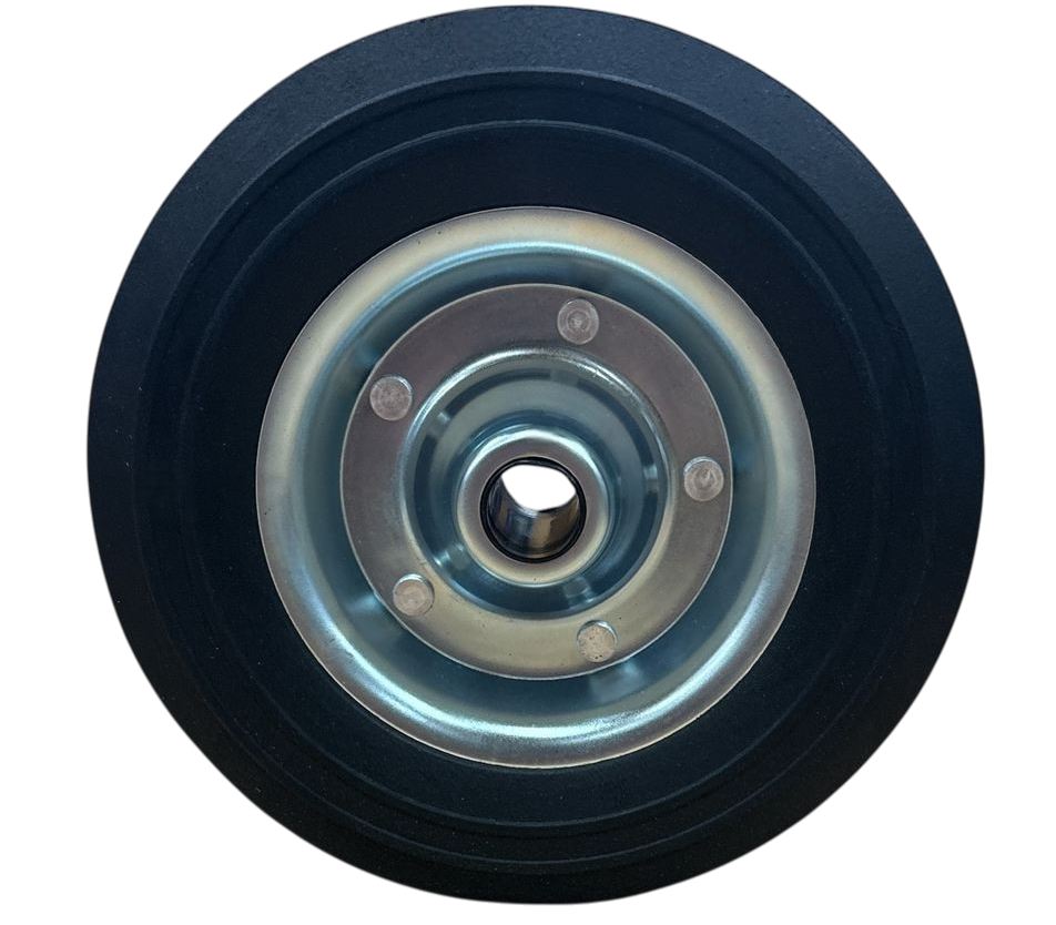 Ersatzrad, Vollgummi, Stahlfelge 200 x 60 mm, Naben Ø 20 mm, Nabenlänge: 58 mm VerglNr: 130086