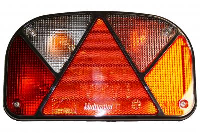 Aspöck Multipoint II Mehrfunktionsleuchte rechts mit Rückfahrleuchte 240x140x52, Lochabstand 152mm, KZL seitlich + RFL, 5 pol Bajonettanschluss VerglNr: 014000314
