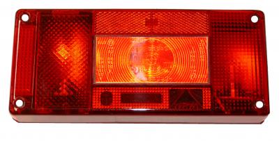 Aspöck Midipoint I Lichtscheibe links/rechts 220x100x47, mit Kennzeichenleuchte VerglNr: 014000323, 40.239.111