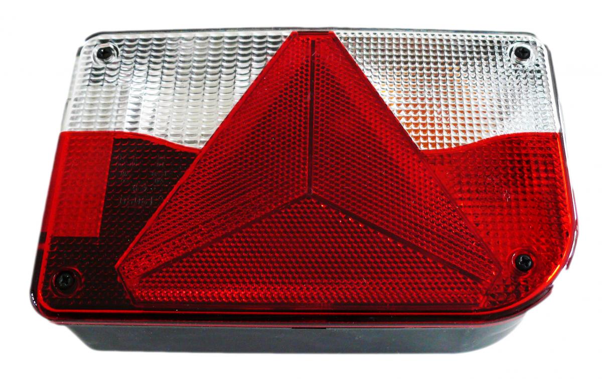 Schlussleuchte Jokon rechts 12 Volt, BBSKWDR 830 RH, rechts 200x130x55, mit Zentralstecker 5 pol Bajonettanschluss VerglNr: 10.2110.140, 014000864