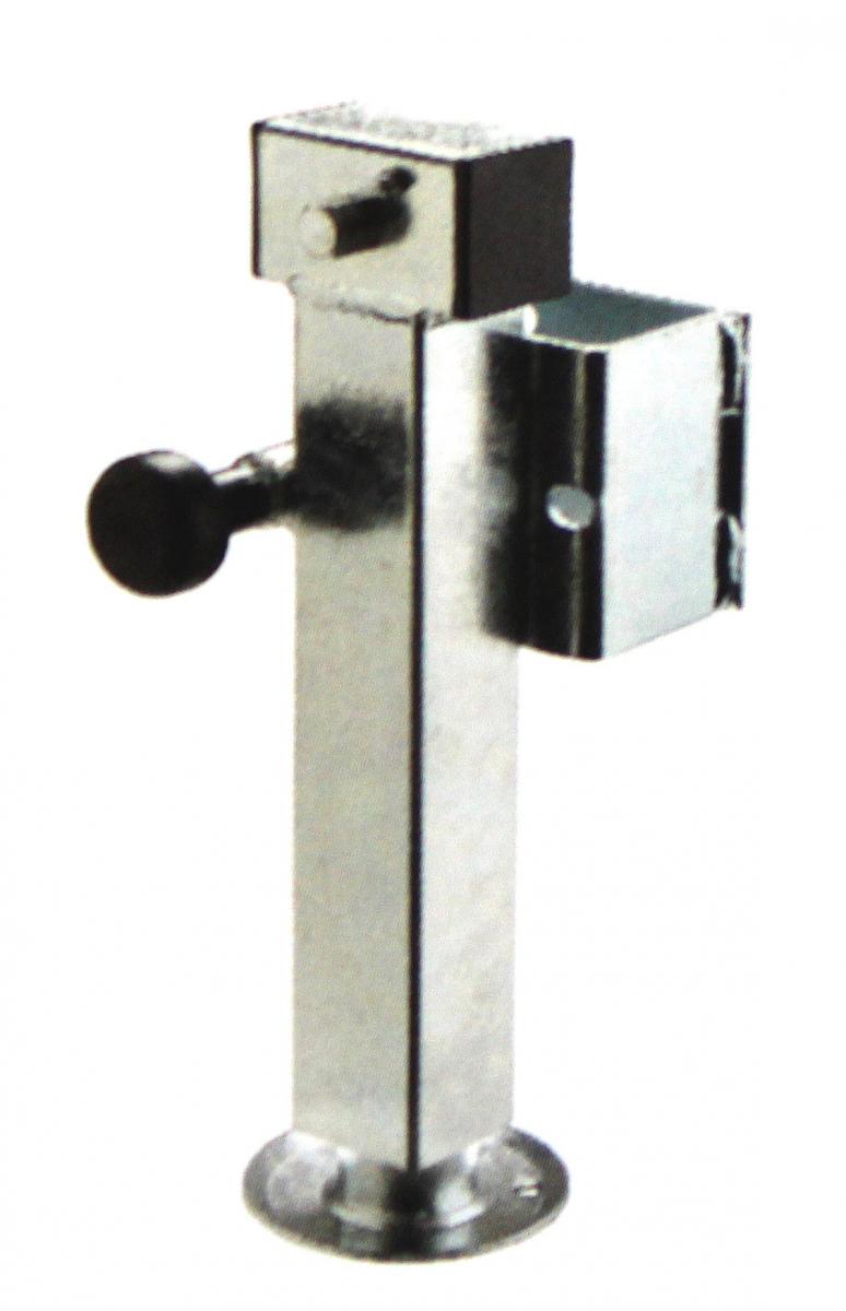 Winterhoff Stützfuß Rohr 60 x 4 mm vierkant Flanschtiefe 85 mm, Platte 120 x 130 mm, mit Sechskantanschluss 19 x 30 mm, VerglNr: 130221