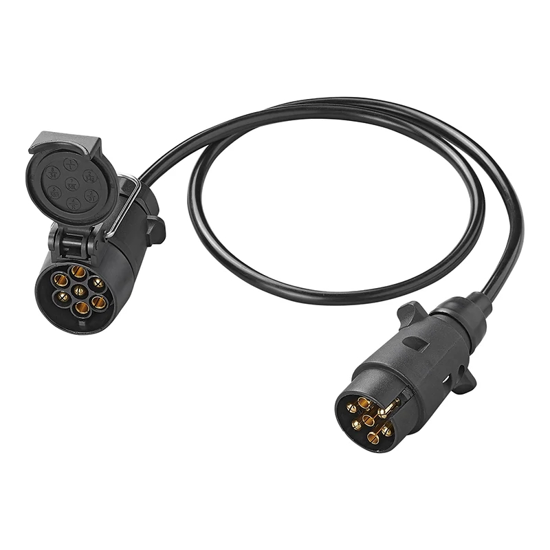 Verlängerungskabel 7-polig, 1 x Kunststoff-Stecker / 1 x Kunststoff-Kupplungsdose, 1000 mm, VerglNr: 014000250