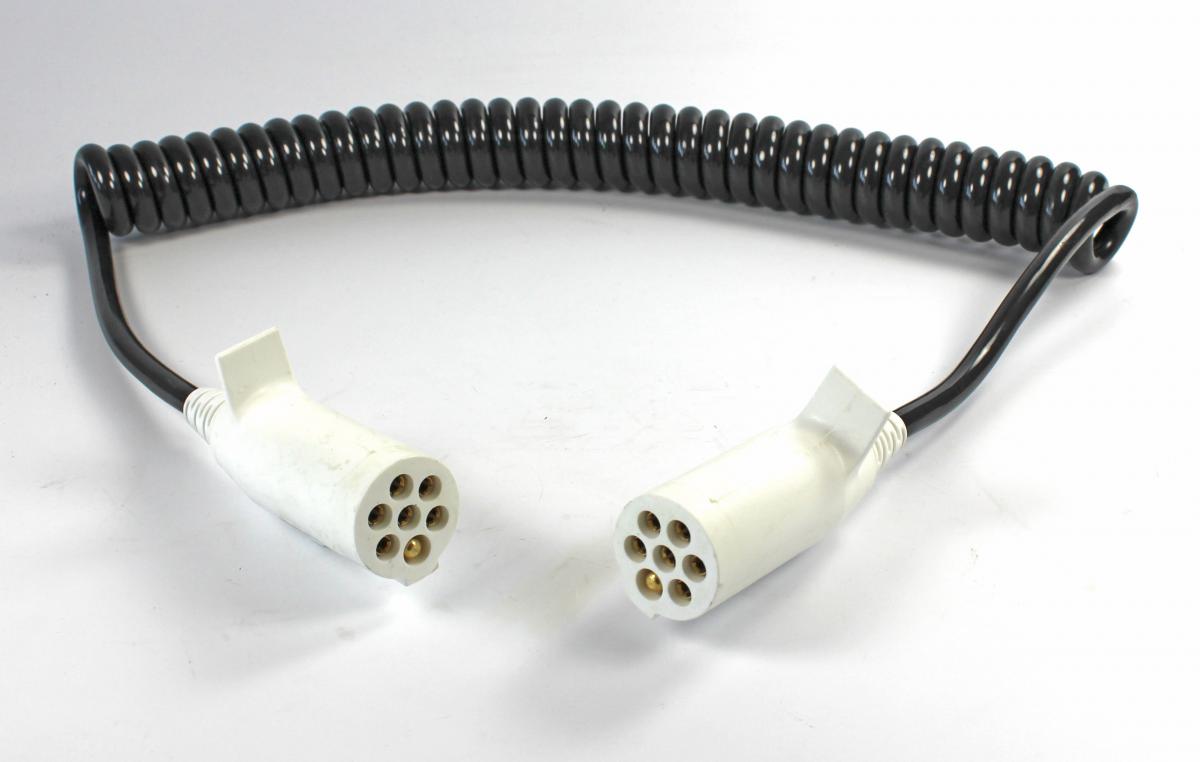 Spiralkabel 24 V, 3,5 m, 2 x 7 pol. S Stecker 