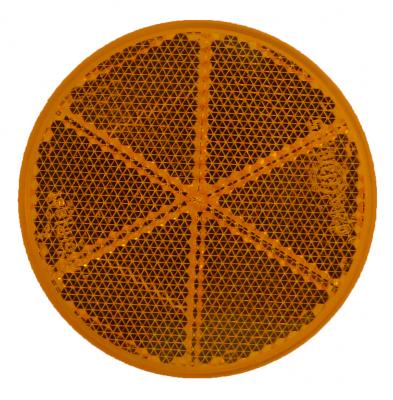 Rückstrahler,Ø60mm rund,gelb nur klebend