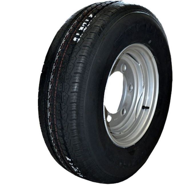 Komplett-Rad bis 100 km/h Reifen205R14 C8PR,Felge 6J-14 6/161/205, E2, Ø21.5 MM, R16 (KUGEL), ET -5, VerglNr: 601693