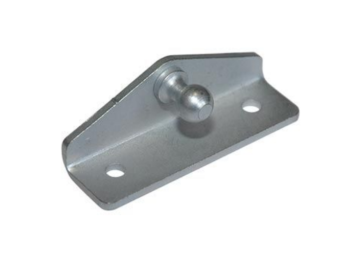 Befestigung für Gasfeder, verzinkt, Winkel 65 x 22 x 2.5 mm, mit Kugelzapfen