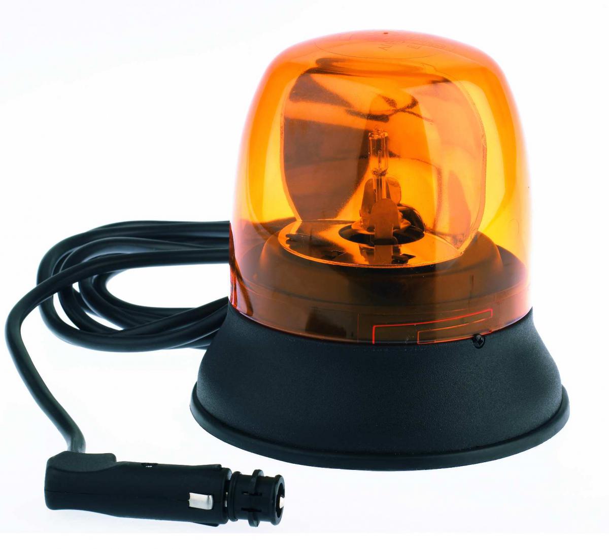 Rundumleuchte 12 V, Halogen Magnet-Saugfuß, Anschl. Zig.-A 